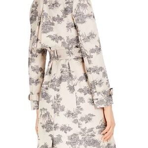 INC International Concepts Cream and Black Trench Coat